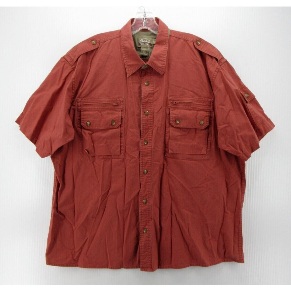 VINTAGE Cabelas Shirt XL Safari Series Military Field Button Up Hunting